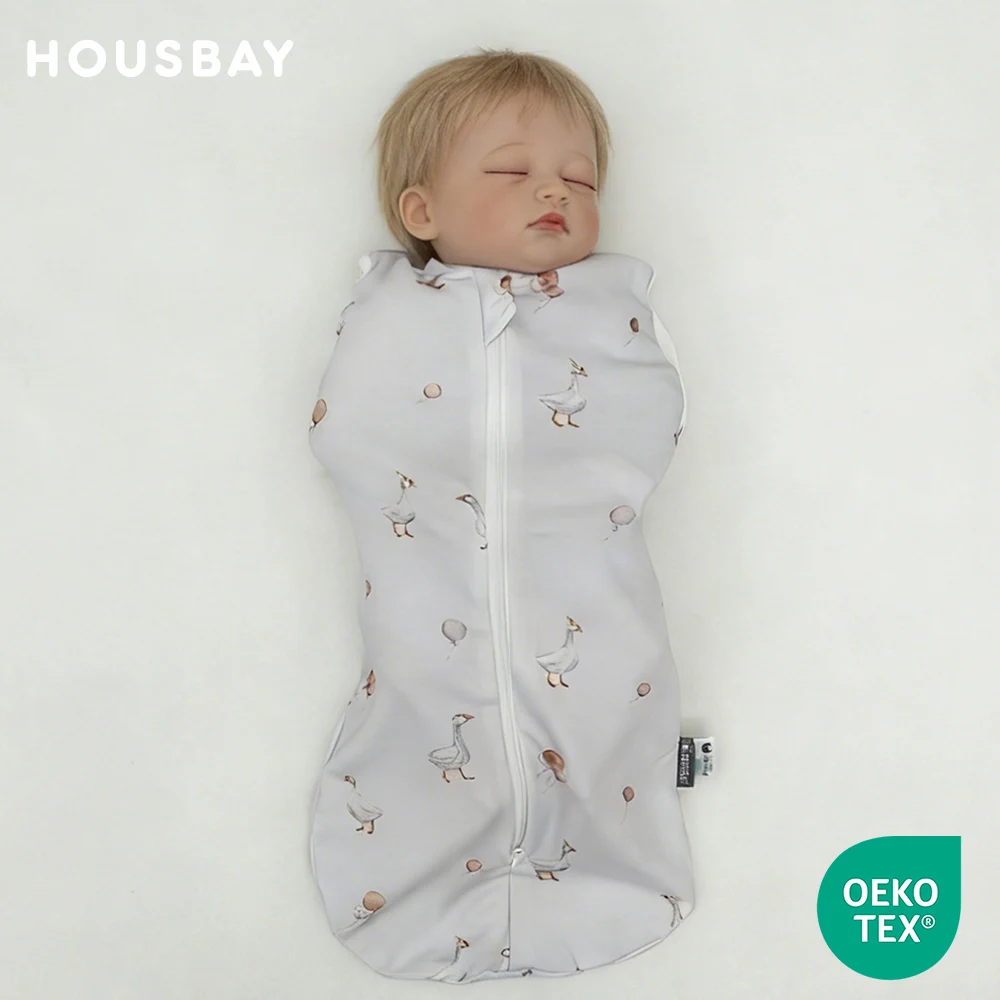 

Спальный мешок для малышей 0-9 месяцев, летний, однослойный, тонкий, дышащий, 100% хлопок, мягкий, для новорожденных, с рукавами, пеленка-кокон для сна