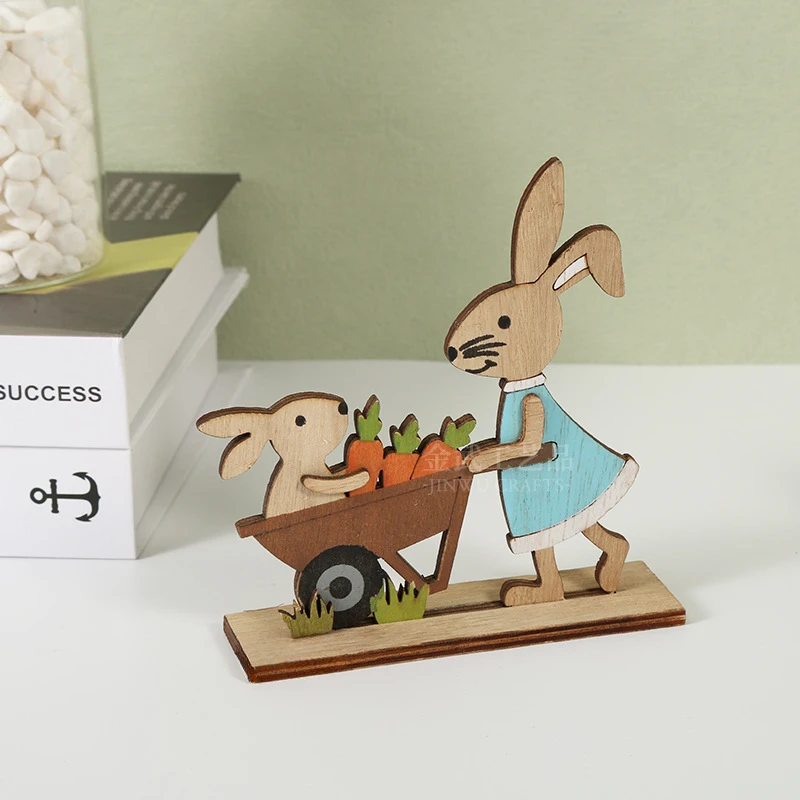 

Easter Decorative Ornaments Cute Rabbit Carrot Creative Wooden Ornaments Furniture Office Desk Small Ornaments