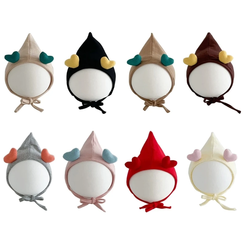 

Bonnet Fashionable Infants Pullover Hats Love Heart Decors Photography Hats