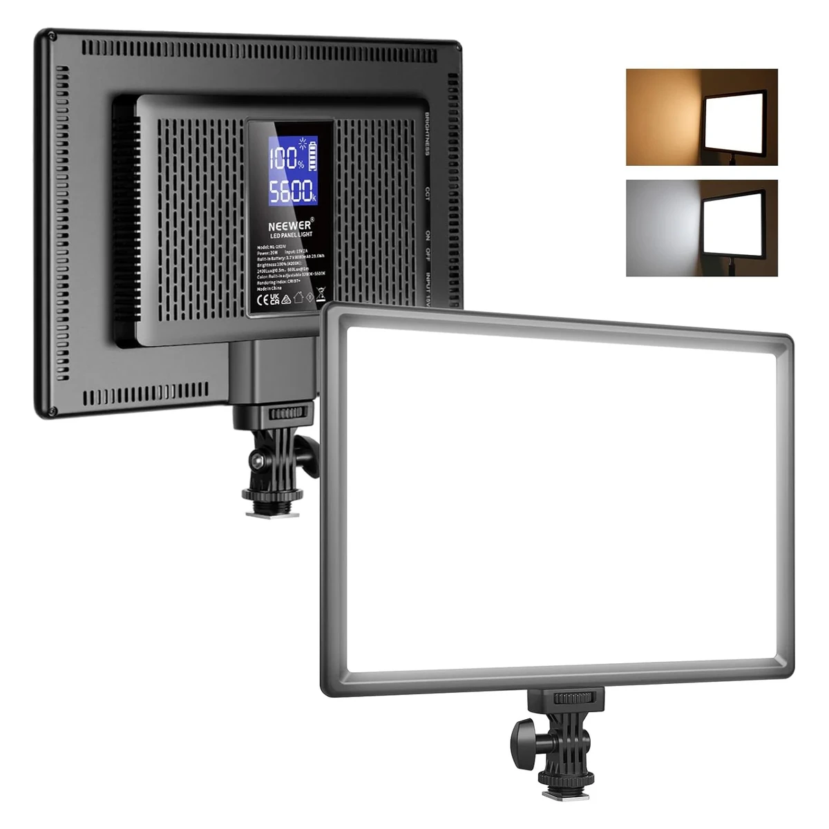 NEEWER 192 LED Video Light Panel 19.5W Bi Color DSLR Camera Soft Light with 4000mAh Battery for Photography Live Streaming