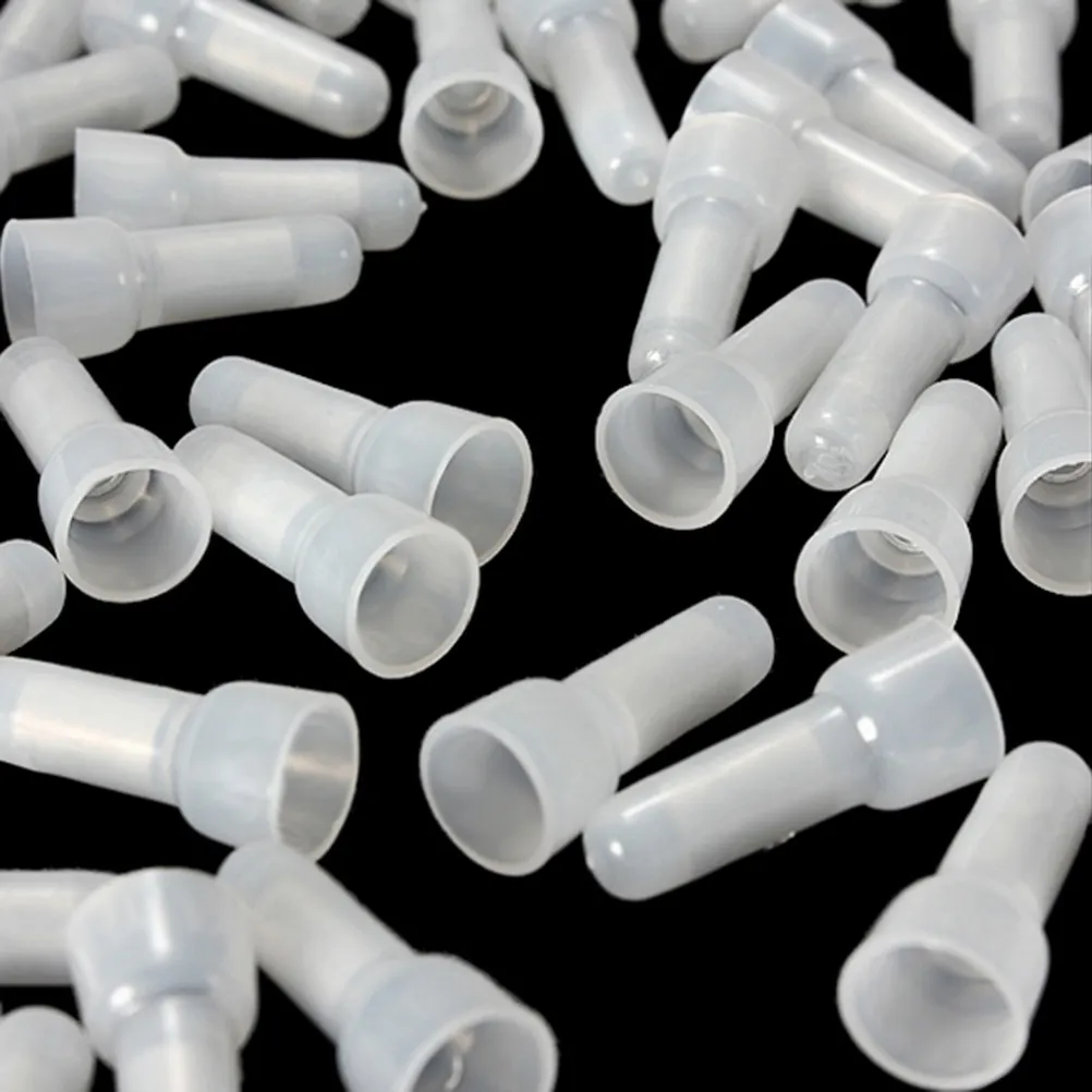100Pcs Wire Connectors 16-14 Awg Closed End Crimp Caps White Electrical Splice Terminals for Home Lighting Car Audio Wiring