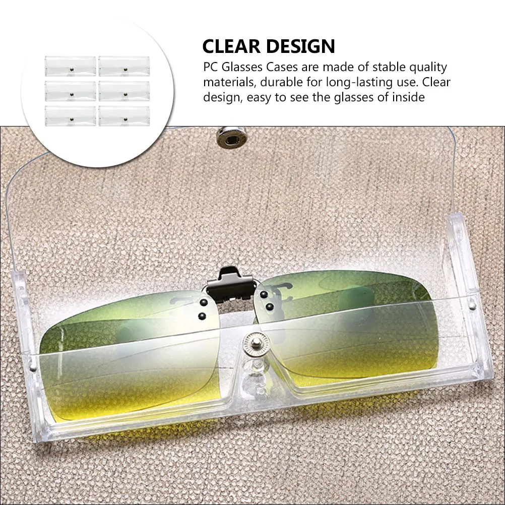 

6 Pcs Glasses Storage Box Regular Sized Case Eyeglass Sunglass Pouch Universal Myopia Organizer for Travel Scratch-resistant
