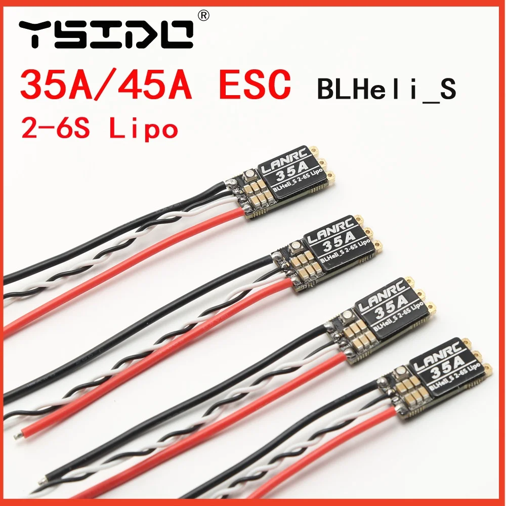 35A/45A BLHeli_S 2-6S Lipo LANRC ESC Built-in Programmable RGB LED D-Shot 150/300/600 ONESHOT125 For QAV RC FPV Quadcopter