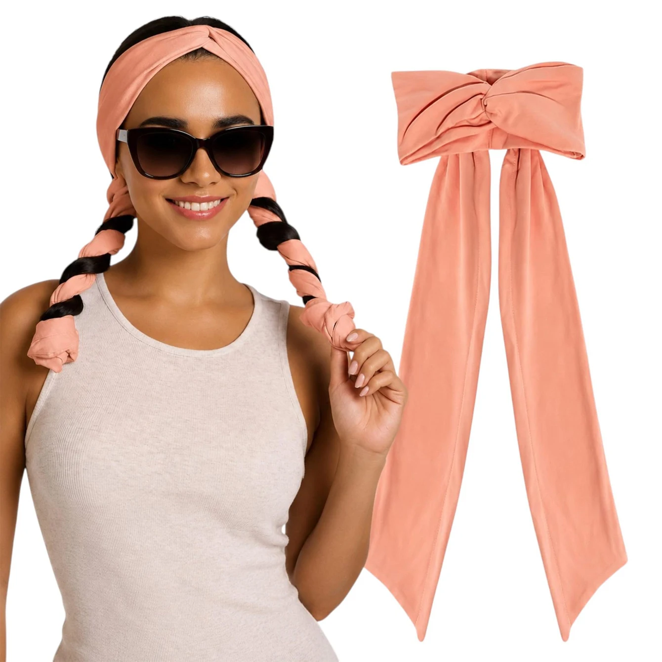 1 Piece of New Style Heat-Free Curling Headband, with Elegant Bow Decoration, High Elasticity and Skin-Friendly Yoga Headband, Portable Heat-Free Sleep Styling Tool, Soft Lazy Wave Curler for Women, Suitable for Daily Use, Travel, Back-To-School, and Overnight Use
