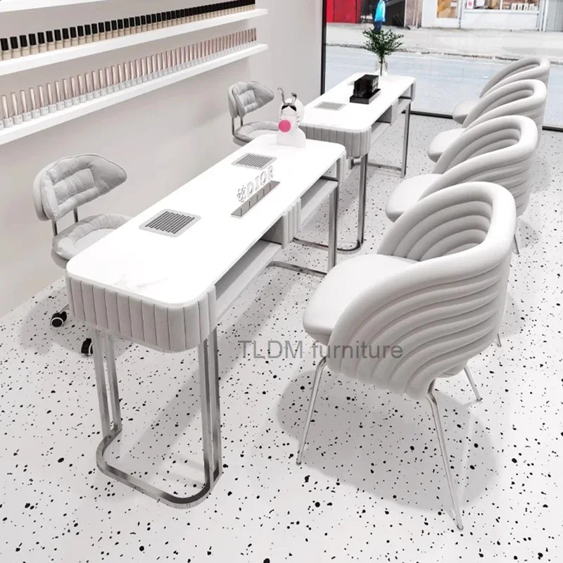 Modern Manicure Table Commercial Beauty Nail Supplies Exquisite Table Vanity Salon Mesas De Manicura Nail Bar Furniture CY50NT