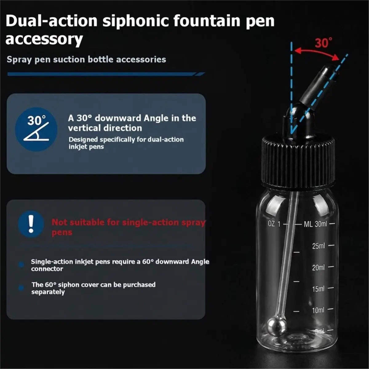 10 Pack Airbrush Paint Bottles 30ML Scale Marks Jars with Caps for Dual-Action Siphon Suction Feed Airbrush Accessories