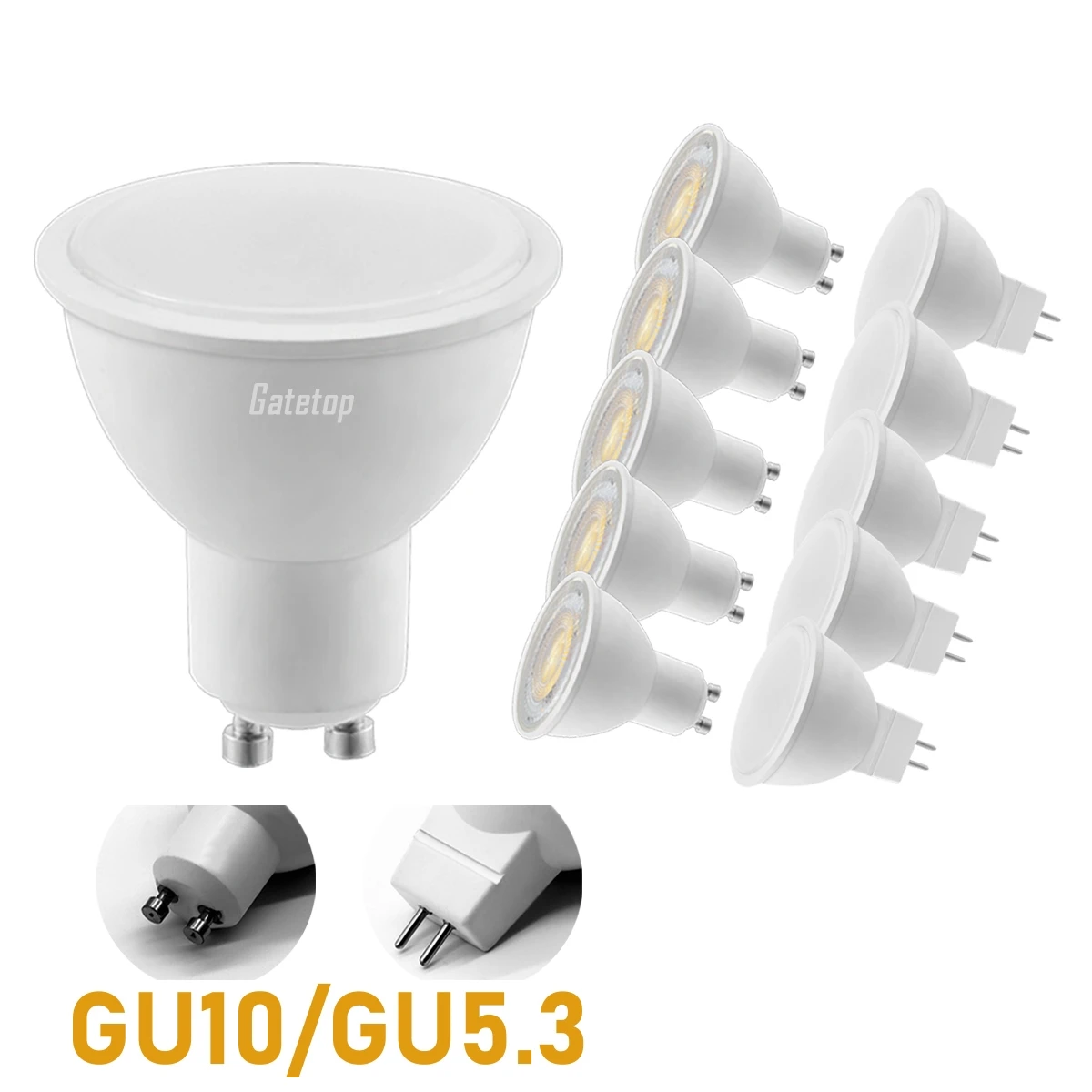 

10PCS/LOT Led Spotlight AC220V GU10 GU5.3 Bulb MR16 3W 5W 6W 7W 8W Spot Lighting Bulb Indoor Lighting Home Decoration Bombillas