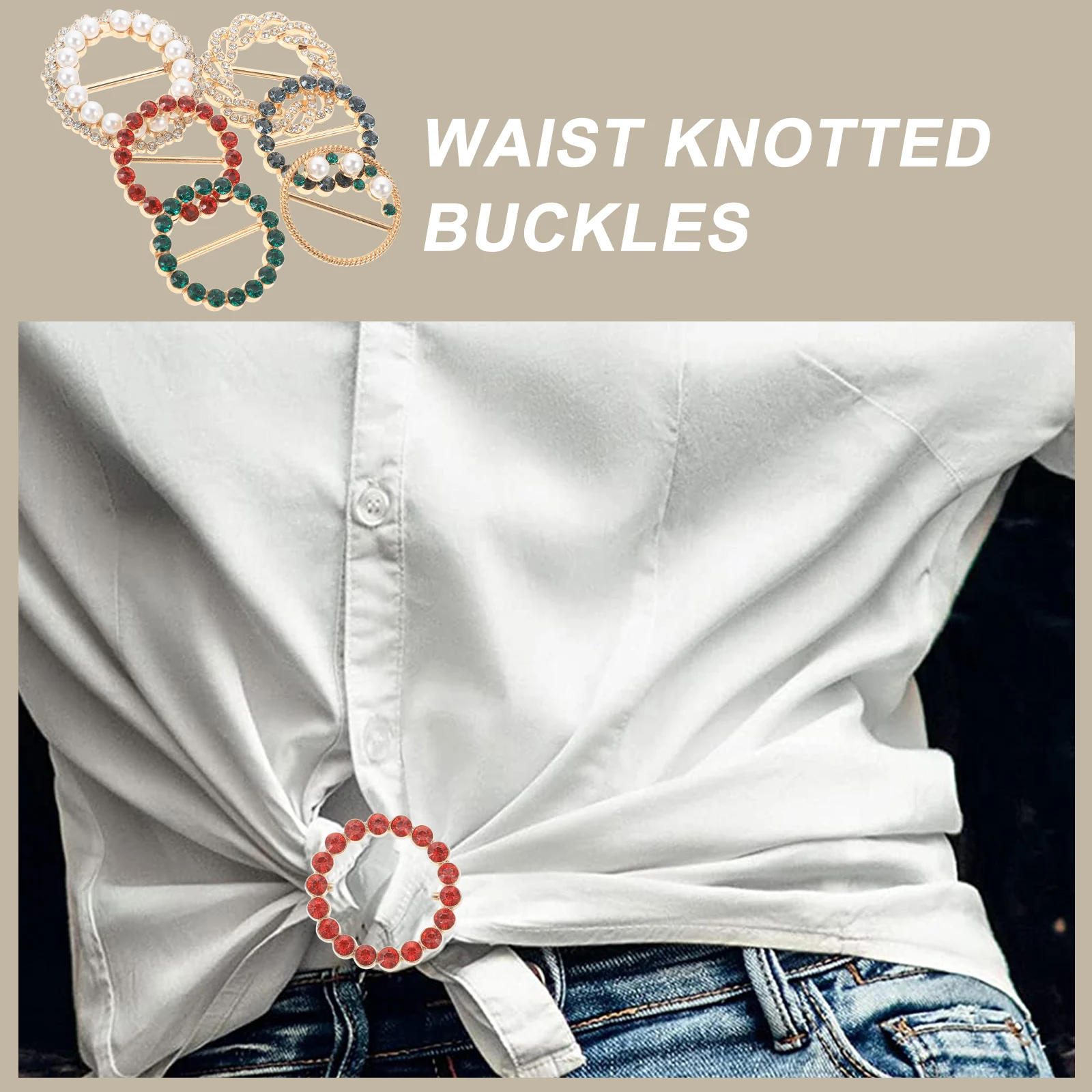 

6pcs Clothes Corner Buckle Rhinestone Waist Shoulder Belt Clasp Adjustable Strap Decor Vest Waistcoat Women's Durable Alloy