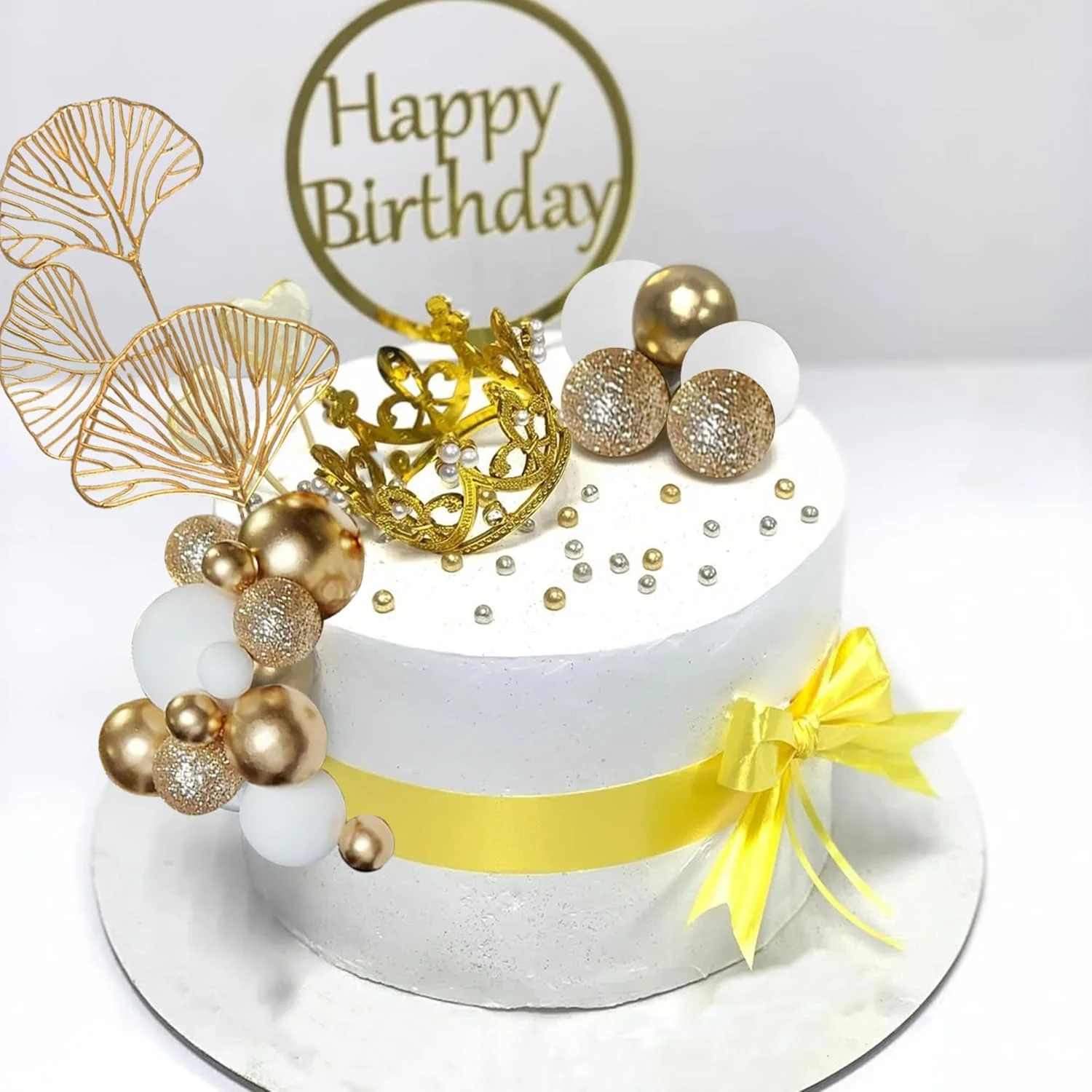 Bälle Kuchendeckel Krone Tiara Kuchendeckel Alles Gute zum Geburtstag Kuchendekorationen für Geburtstag Boho Hochzeit Babyparty Party Dekor – Detail 6