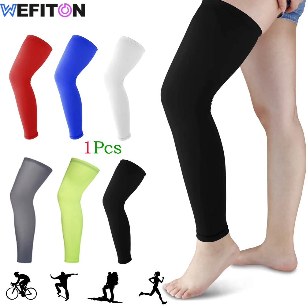 1Pcs Compression Leg Sleeve Full Length Leg Sleeve Sports Cycling Leg Sleeves for Thigh,Knee,Calf for Men Women,Bike,Basketball