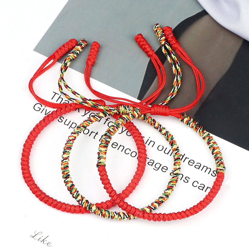 Tibetan Buddhist 3pcs/set Lucky Bracelets & Bangles for Women Men Handmade Rope Knots Braided Thread Friendship Bracelet Jewelry