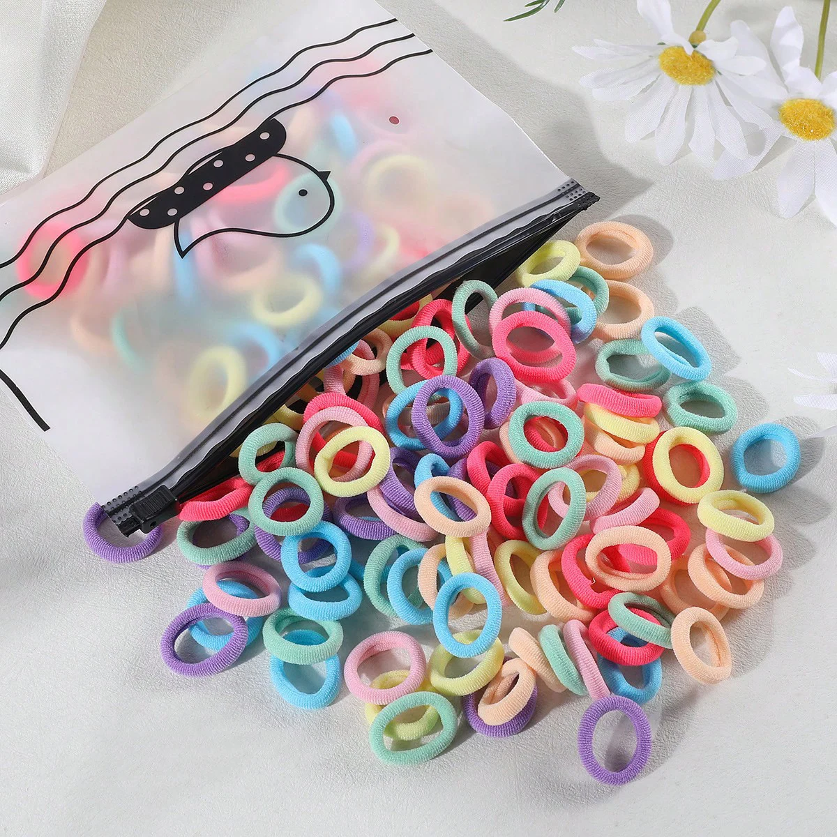 100/300Pcs Children Elastic Hair Bands Girls Rubber Band Kids Sweet Scrunchie Hair Ties Baby Headband Kids Hair Accessories