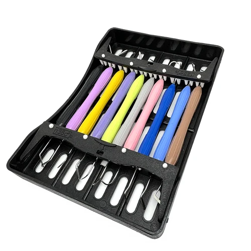 Kit de espátulas de resina Dental, instrumento de relleno compuesto de silicona para restauración estética, herramientas de odontología, 10 Uds.