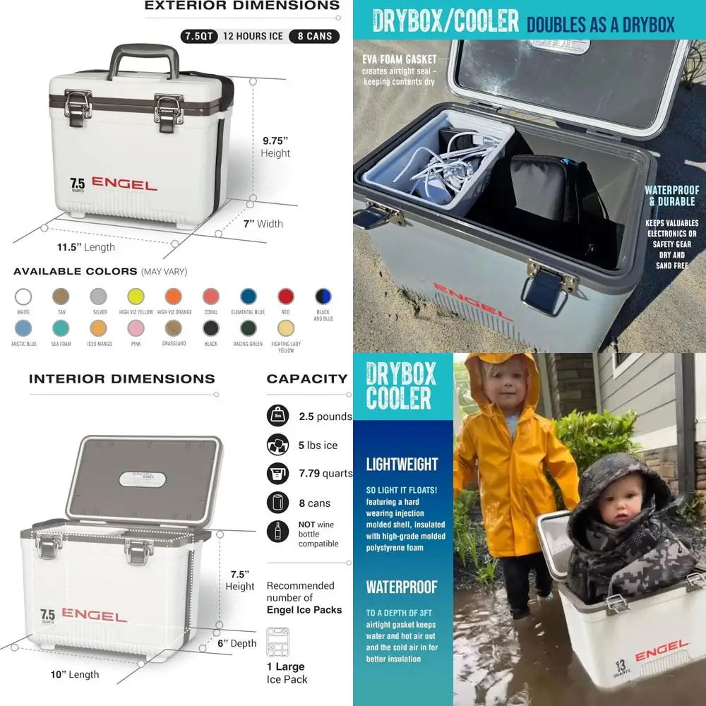 

7.5 Quart Leak-Proof, Airtight Drybox Cooler and Compact Hard Shell Lunchbox for Men & Women
