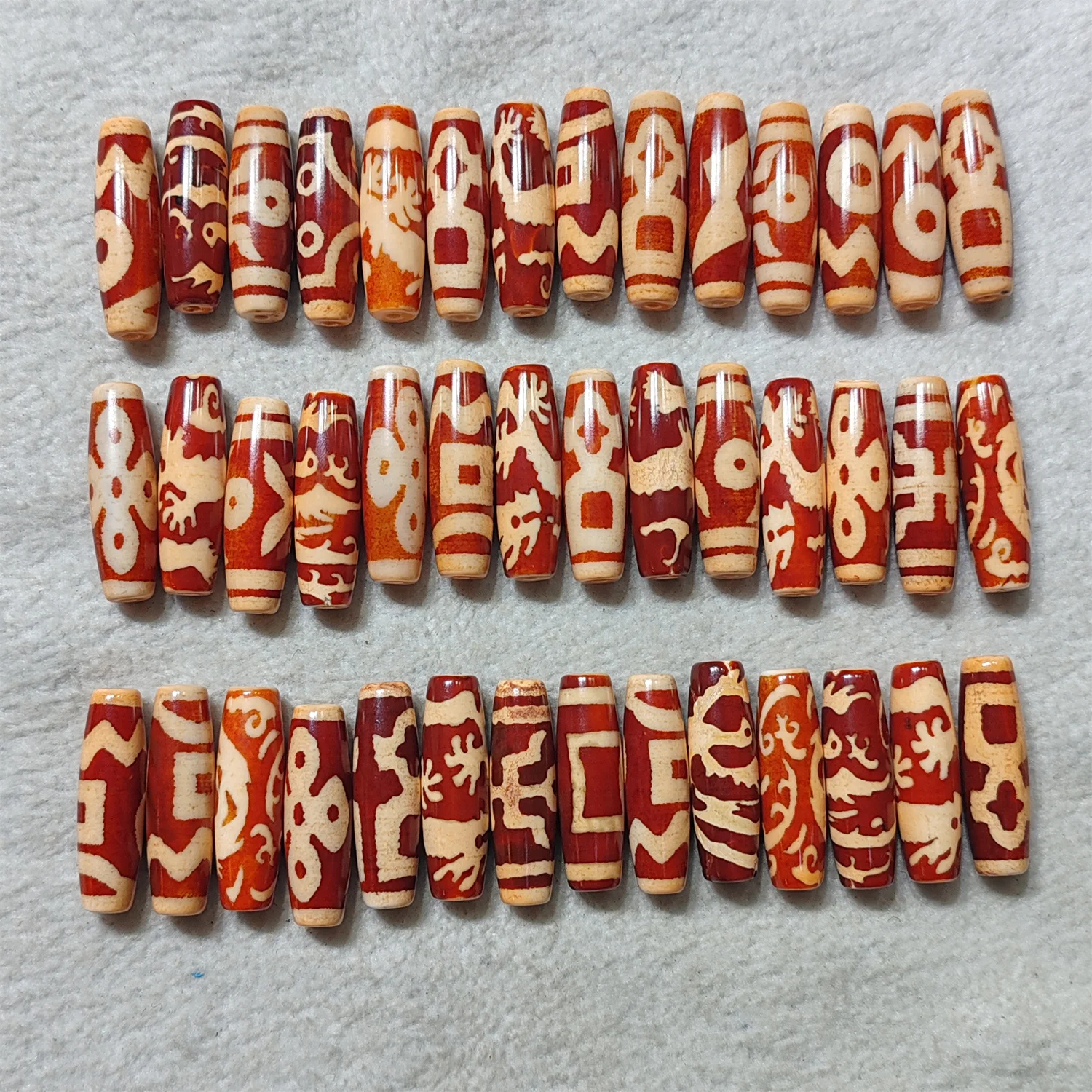 1pcs/lot Natural Agate Red Dzi Weathering lines 35mm Multiple patterns Old material diy Pendant of the necklace Ethnic style