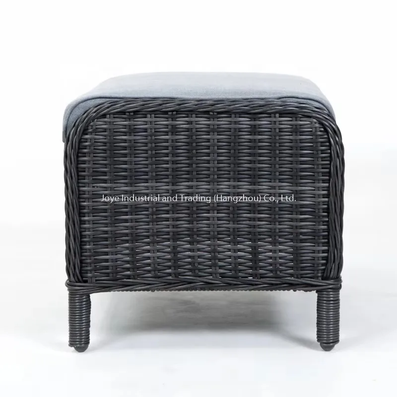European Style Aluminum Rattan Garden Set Ottoman Outdoor Dining Furniture for Hotel Park Use EN-581 Certified