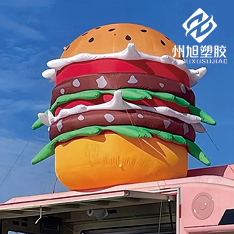 Creative inflatable burger air model to simulate fried food park shopping mall decoration activity advertising props