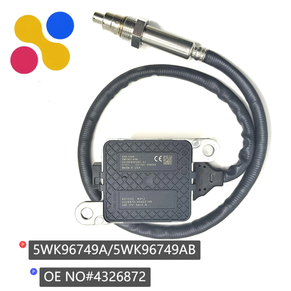 4326872 NOx Sensor 5WK96749A  Nitrogen Oxide Nox Sensor 5WK96749B 2872942NX For Cummins Engine CES SNS 12V