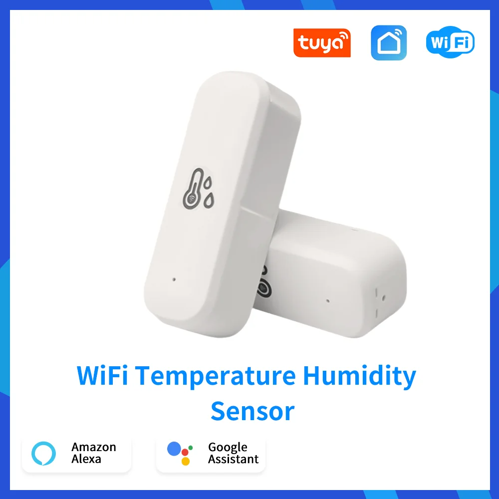 Tuya WiFi مستشعر درجة الحرارة والرطوبة الذكي، تطبيق أتمتة المنزل الذكي، التحكم عن بعد، الحياة الذكية مع Alexa Google Home