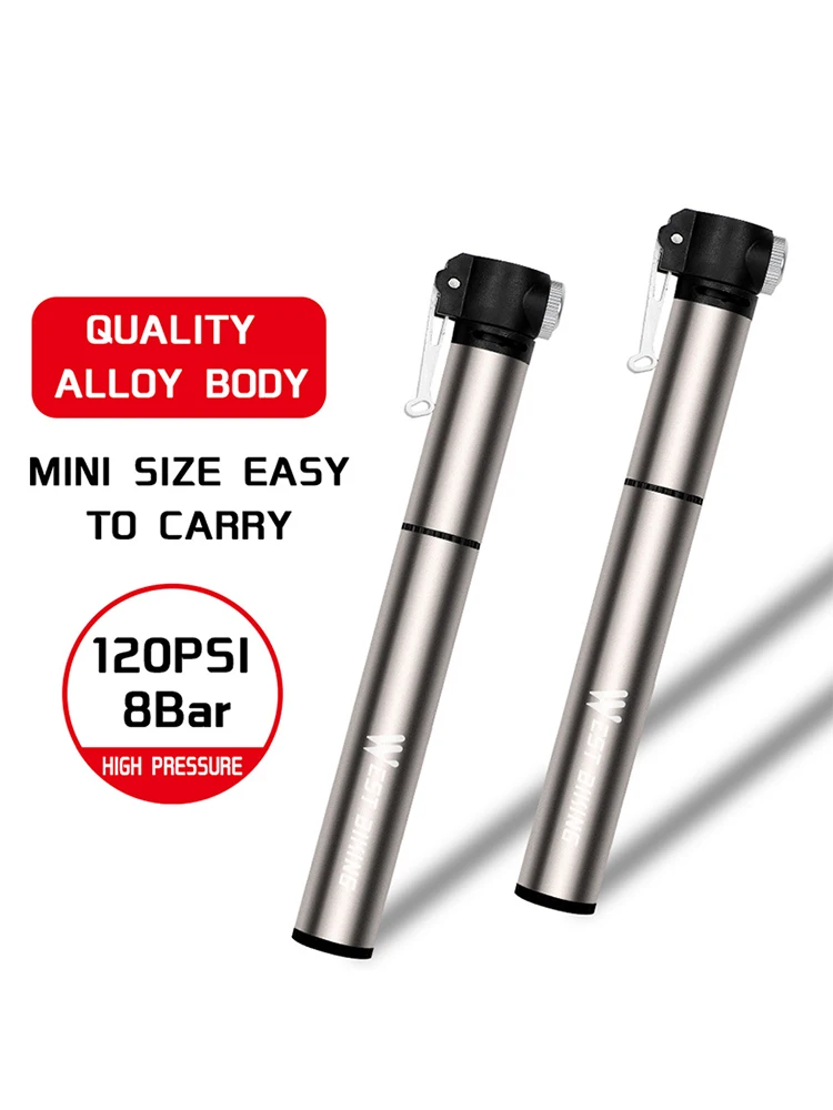 AliExpress West Biking WEST BIKING Bike Pump 120PSI Portable Bicycle Pump Schrader&Presta Valve Bike Tire Inflator Hand Pump MTB Road Bike Accessories