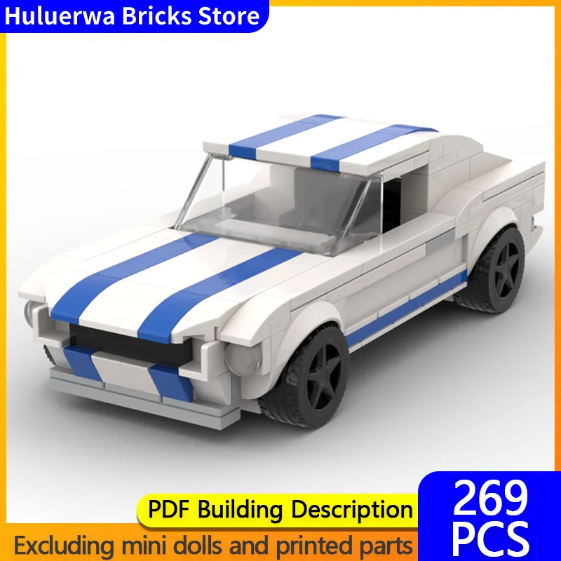 

Модель скоростного гоночного автомобиля MOC, строительные кирпичи, Mustang Hypercar, модульная технология, детские праздничные подарки, сборные игрушки, костюм
