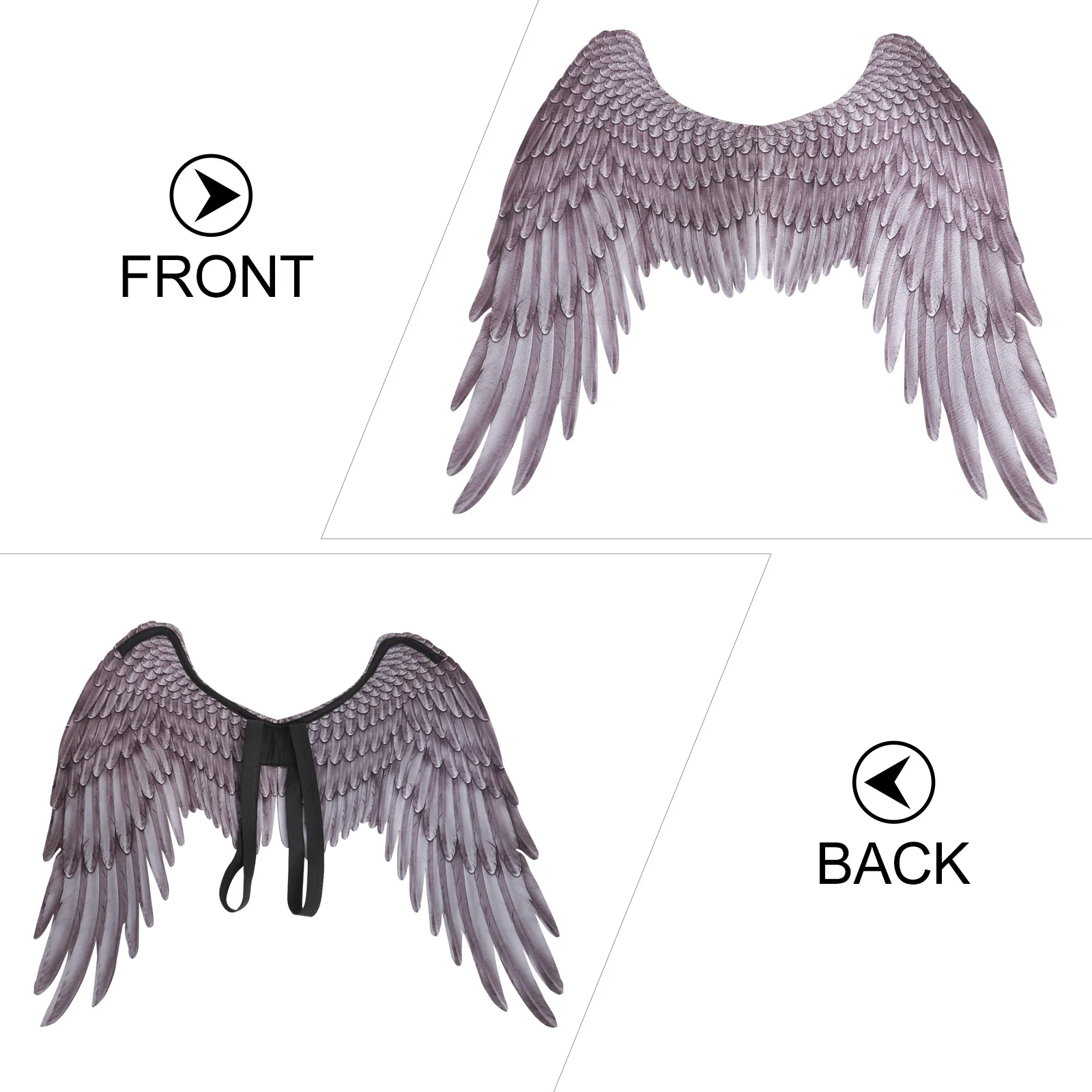 Angel Wing Kids Performance Wings Black Lightweight Cosplay Costume For Halloween Carnival Party Masquerade Mardi Gras Role