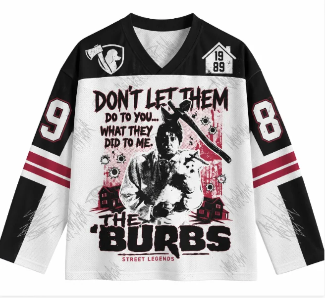 Movies - เสื้อแขนยาวลายภาพยนตร์สยองขวัญ The Burbs ปี 1989 ยูนิเซ็กซ์