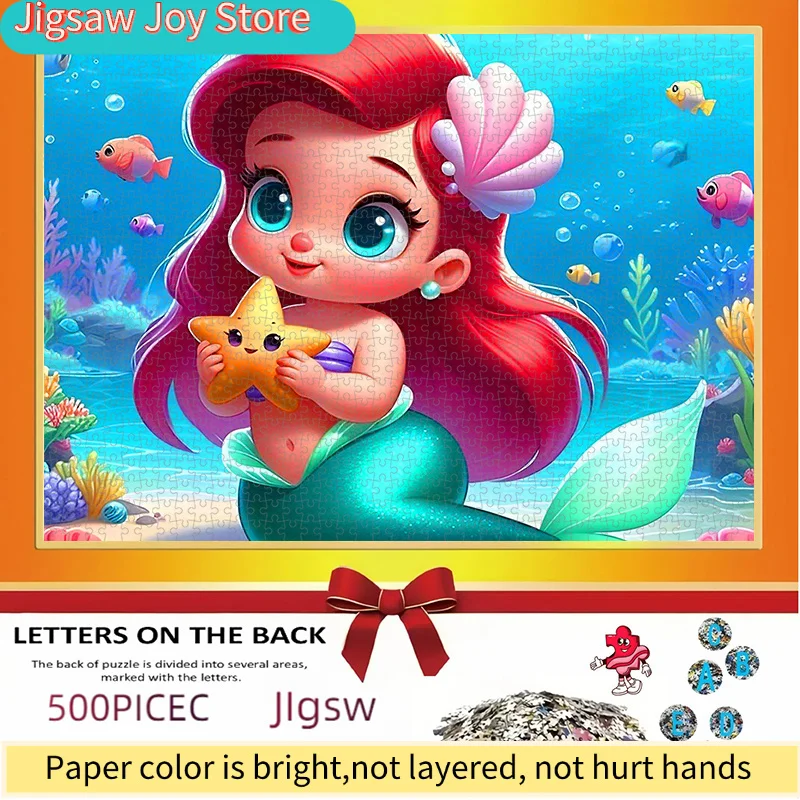لغز ورقي رائج البيع بتصميم حورية البحر اللطيفة للعب تحت الماء، مصنوع من ورق أبيض سميك ومتين، مع علبة تغليف أنيقة، شكل مستطيل