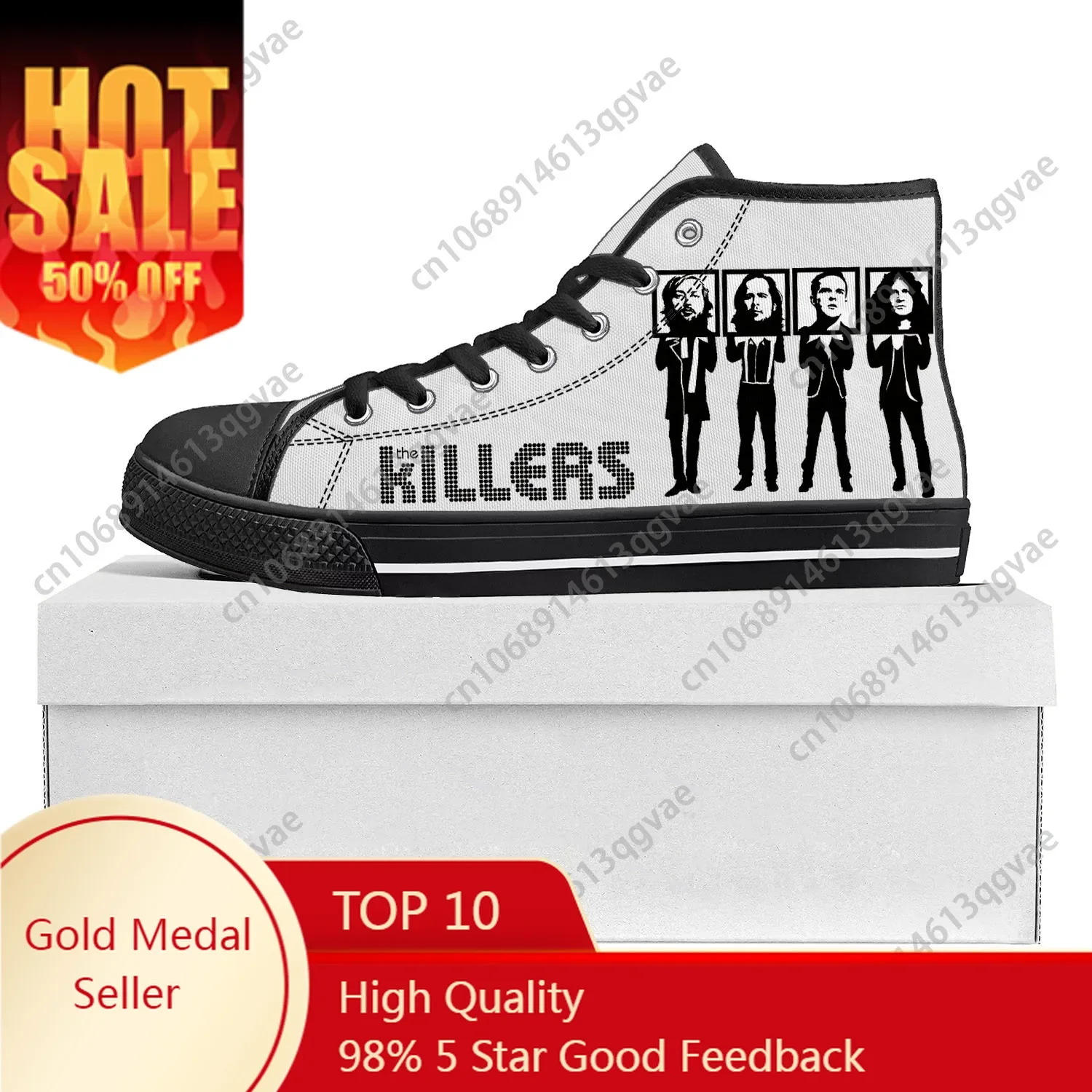 

The Killers Band Mr. Brightside High Top High Quality Sneakers Mens Womens Teenager Canvas Sneaker Custom Made Couple Shoes