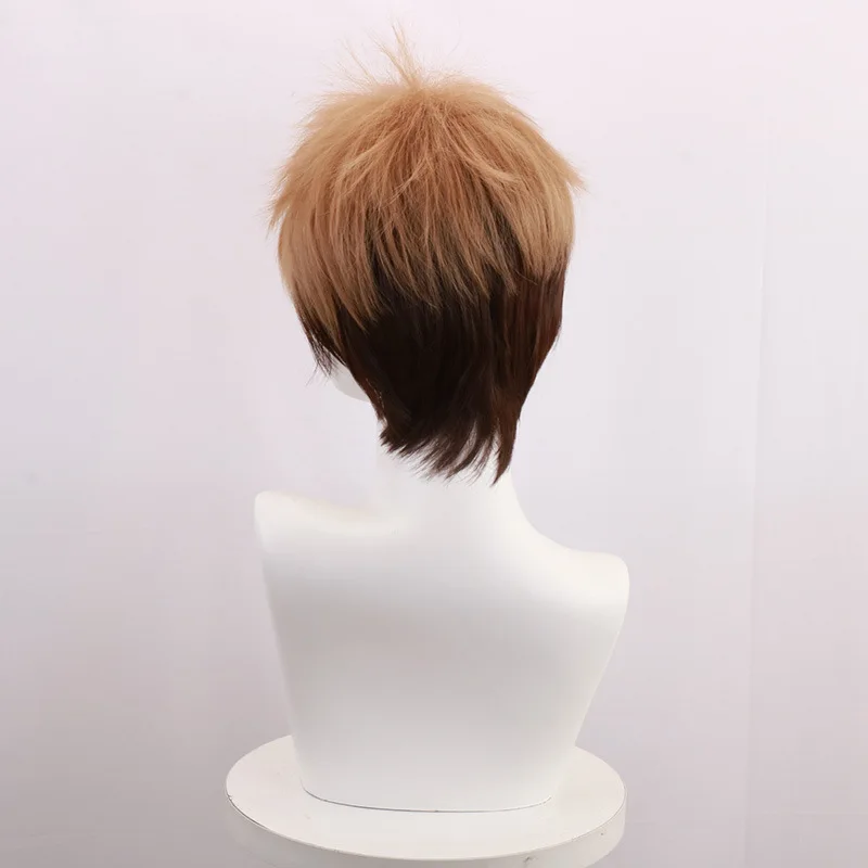 Attaque sur Titan-Jean Kirstein perruque dégradée marron Cosplay Anime perruque à ailes violettes