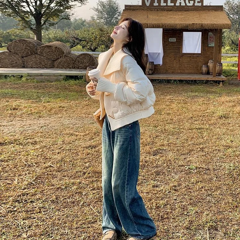 Down jacket women's short winter new small super good-looking fried street white duck down jacket winter clothes women