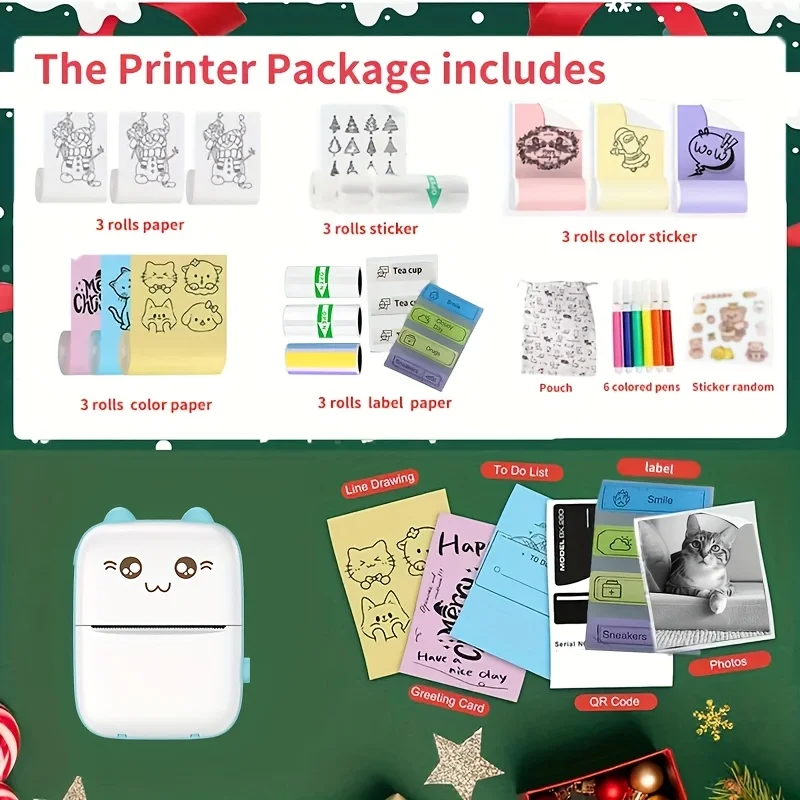 Fun Print  C9 Portable Mini Printers Wireless Bluetooth Inkless Printer Tag Price Machine for Office School Kitchen