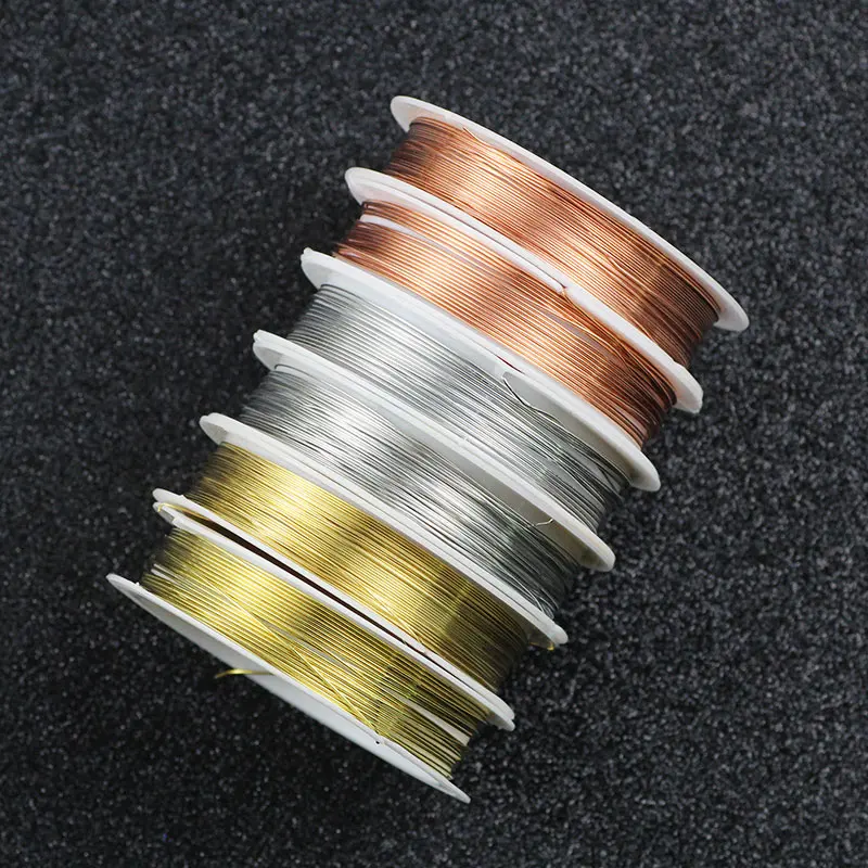 

1Roll 0.2~1.2mm Copper Wire Beading Cord Gold Silver Copper Colors For Jewelry Making Handmade Diy Bracelet Necklace Accessories