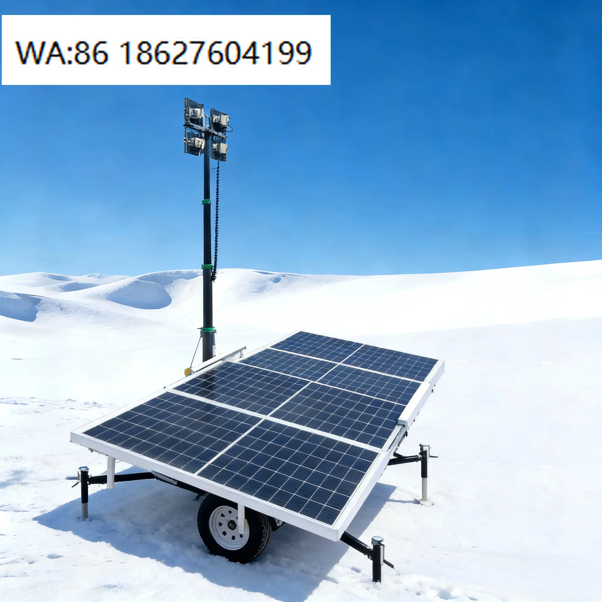 Heavy Duty Solar Trailer PV Energy Storage Lighting Tower Mining Rescue Disaster Emergency Illumination Power Equipment