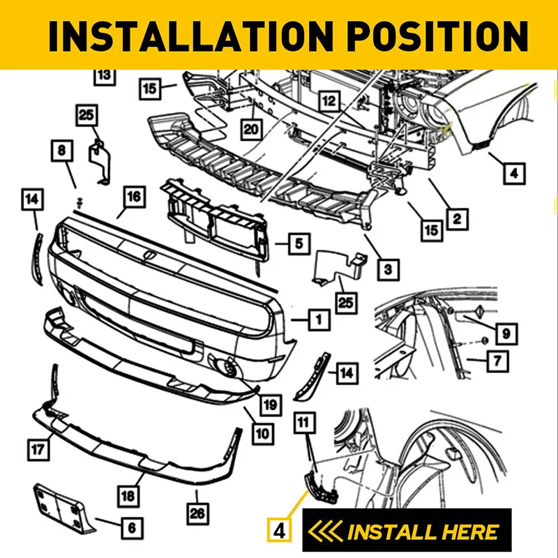 Car Front Rear Left & Right Side Lower Bumper Retainer Support Bracket For Toyota Prius 2004-2009 5211647010 5257647011