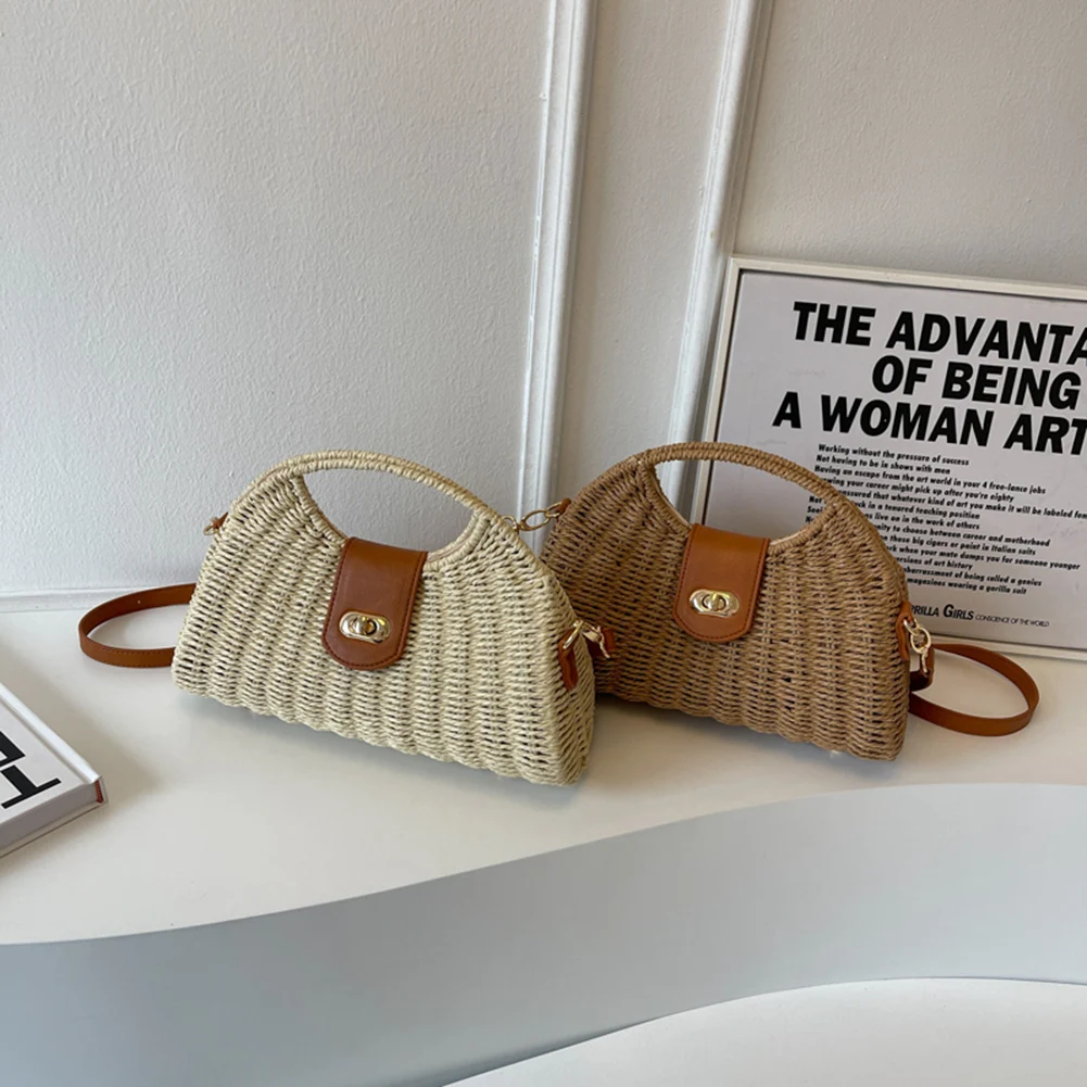 Summer Messenger Bags Woven Shell Women Hand-Woven Bag Handmade Fashion Holiday Casual Simple Elegant Lady Beach Purse