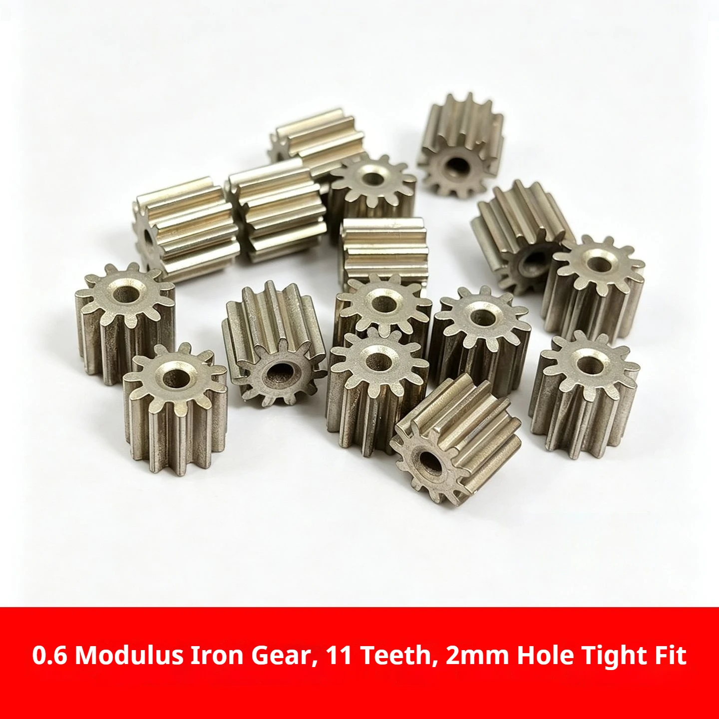 

0.6 Module Iron-Based Gear, 11 Teeth, 2mm Hole Interference Fit Mini Motor Metal Pinion, STEM Material