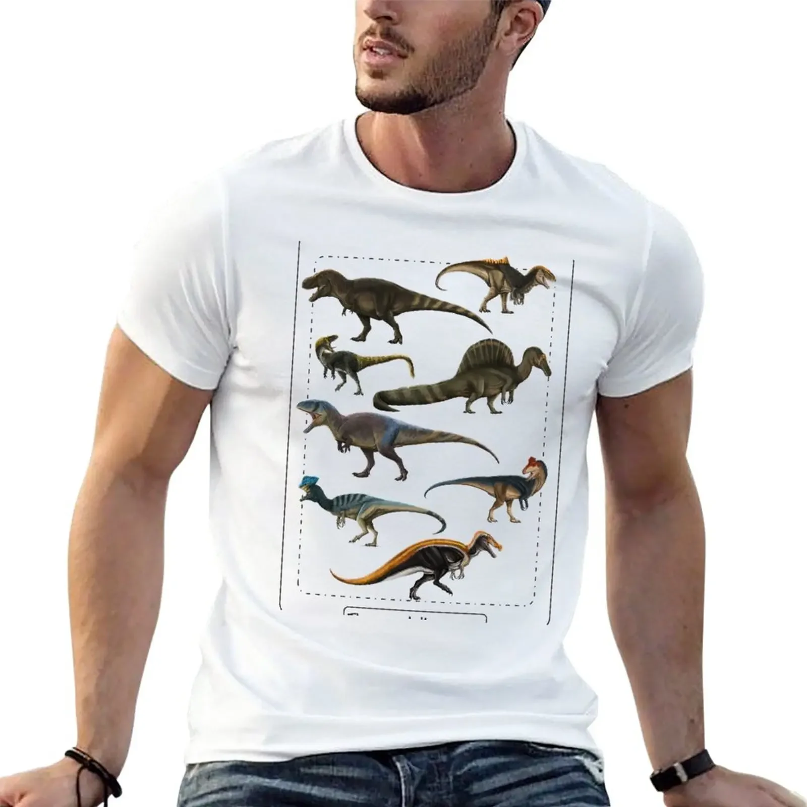 Theropod dinosaurs T-Shirt korean fashion cute tops sports fans Men's clothing