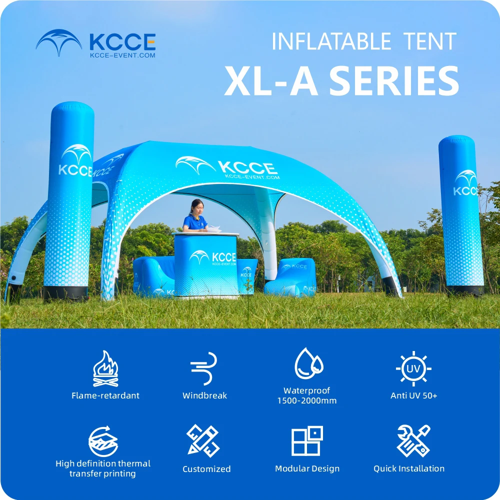 KCCE 5m 6m 7m Fast Shipping Event Party Inflatable Air Gazebo Outdoor Canopy Airtight Tent Advertising Dome Inflatable Tent