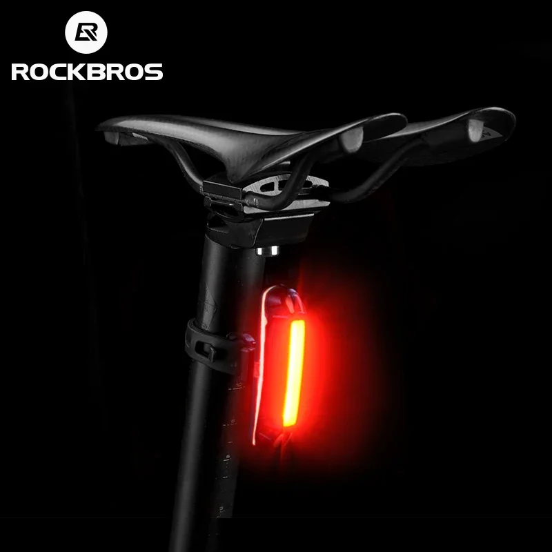 AliExpress ROCKBROS Bicycle Light Waterproof Bike Taillight LED USB Rechargable Safety Back Light Riding Warning Saddle Bike Rear Light