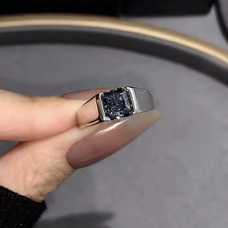 

Новый серебряный комплект S925, высокоуглеродистый бриллиант, кольцо 6*6 м, европейские и американские персонализированные модные свадебные украшения