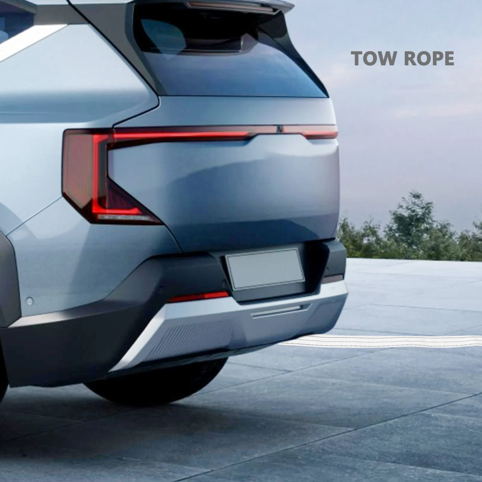 

Car Tow Strap Polyester Reinforced Traction Rope High Toughness Emergency Vehicle Recovery Portable Sturdy Hook Heavy Duty