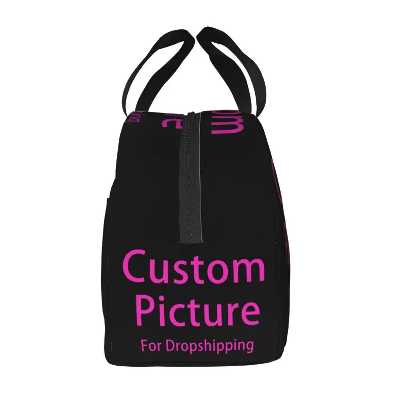 Personalized Custom Photo Logo Insulated Lunch Box DIY Print Reusable Warm Cooler Thermal Lunch Bag Picnic Container Tote Bags