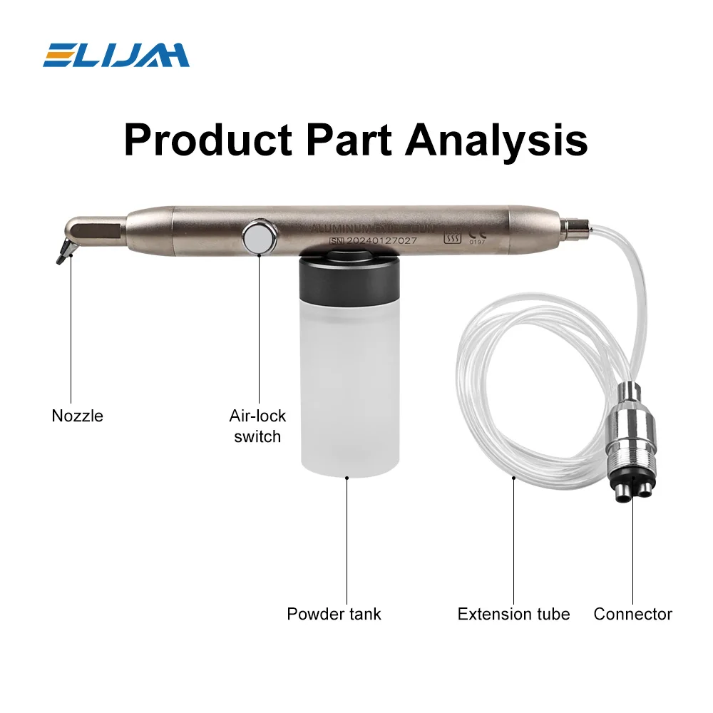 Dental tlenek glinu Micro Blaster interfejs mikroetrujący piaskowanie pistolet z tlenku glinu polerka do ścierania powietrza 2/4 otwory narzędzia