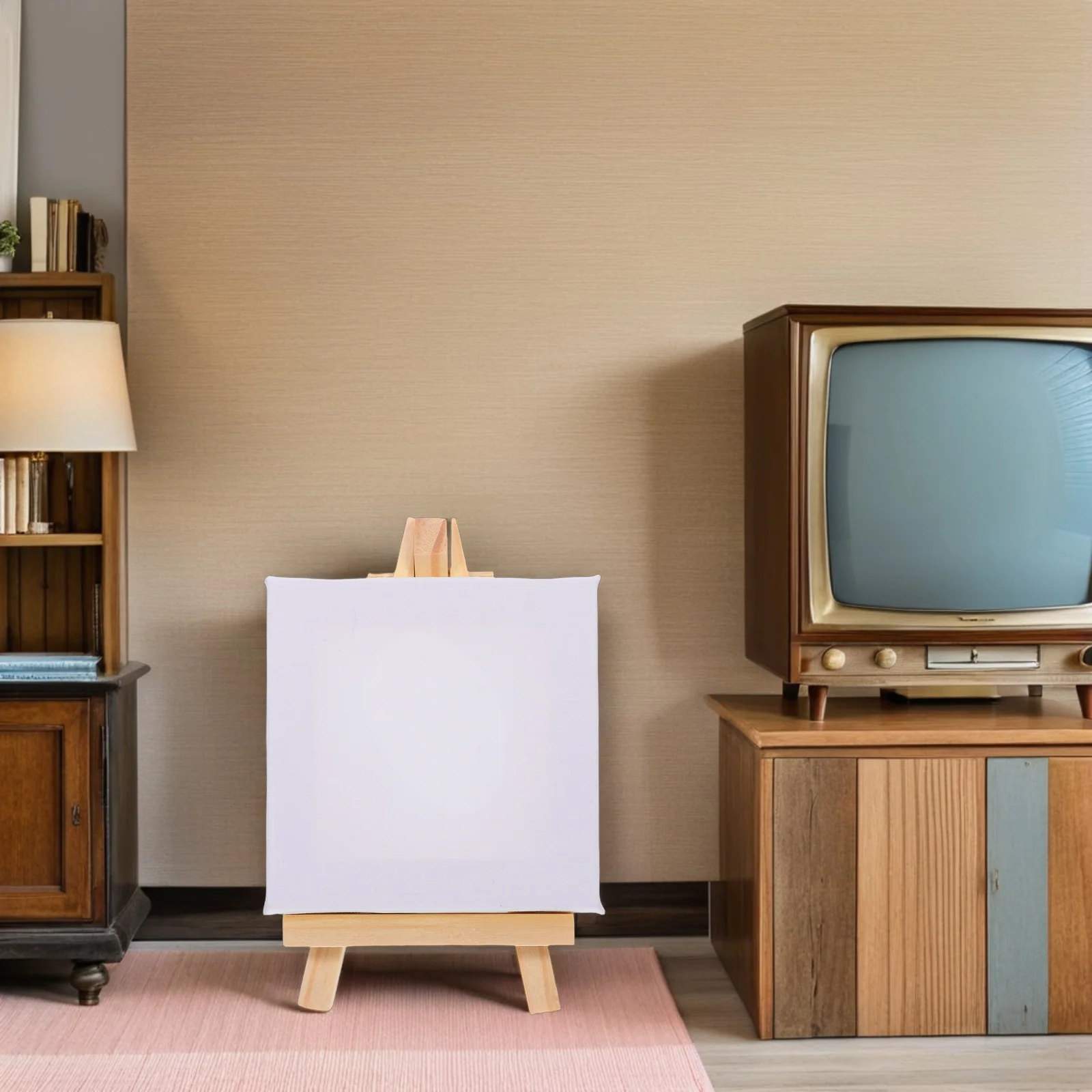 

18Sets Mini Canvas Board Easel Set Stable Triangle Painting Stand Delicate DIY Blank Art Frames for Oil Painting Supplies