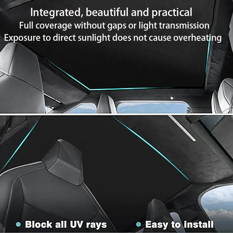 Tesla Cybertruck 2024 2023 용 차양 유리 썬 루프 그늘 채광창 블라인드 쉐이딩 Cybertruck 전면 후면 선 루프 액세서리 썸네일 2
