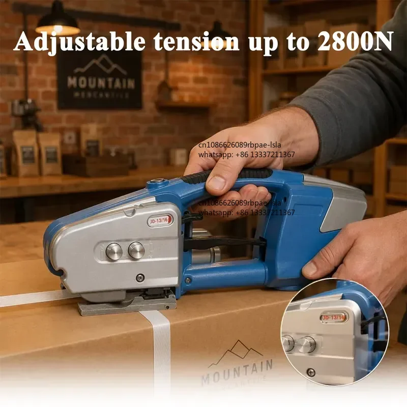 Professional High Efficiency Automatic Tensioning Sealing Long Battery Life Portable Industrial Electric Strapping Machine