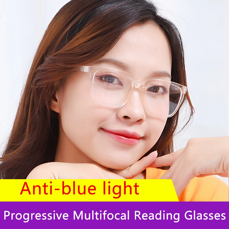 

Progressive Reading Glasses for Women, Multifocal Resin lens Blue Light Blocking,Magnifying Presbyopia Eyeglasses