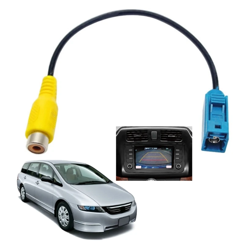 Upgraded Car Reversing Camera Adaptor Cable Fakra Female to RCA Female Compatible wth C/E/GLKS80L 30cm/12-inches D7YA