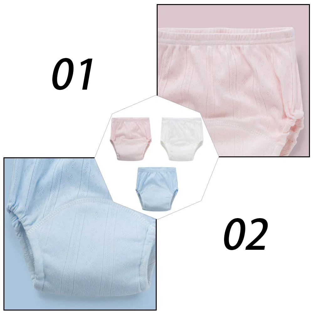 

3pcs Potty Training Pants Baby Cotton Underwear Reusable Diaper Infant Washable Eco-Friendly Breathable Leak-Proof For Newborn